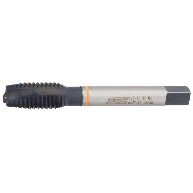 M4 x 0.7mm ISO Metric Coarse Orange Ring HSSE‑V3 Spiral Point Tap – HSSE Tap, 4.5P Chamfer, 2-1/8" Overall Length, Black Oxide Finish, Right‑Hand, D4 Tolerance